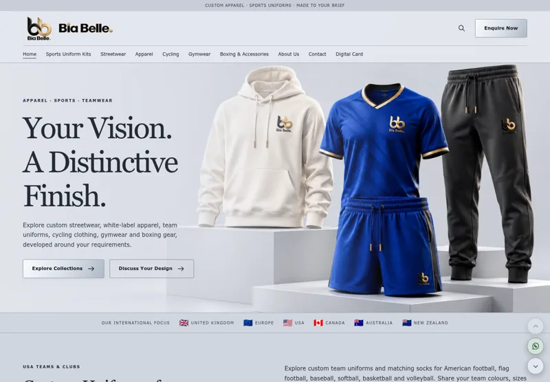 BIA BELLE homepage captured on 23 October 2026